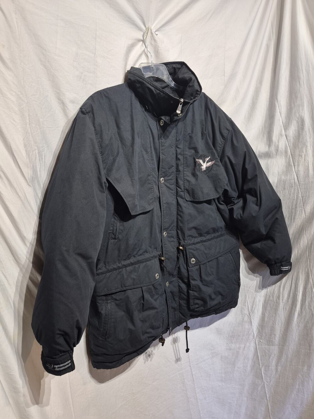 VINTAGE Triple Fat Goose Jacket Mens XL Down Filled Parka Puffer Coat Blue Black
